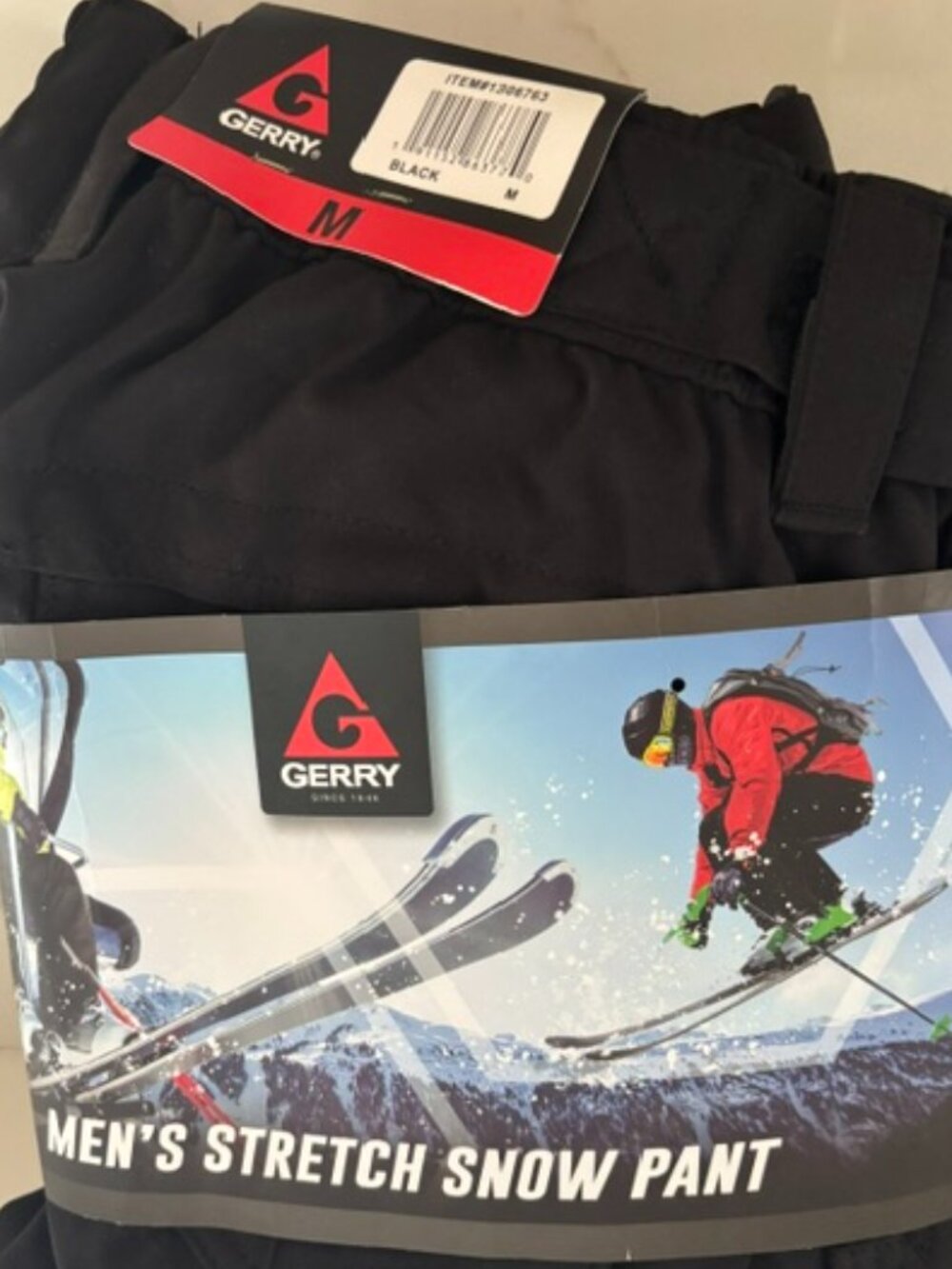 NWT Gerry Men's Stretch Snow Pants Black | Size Medium | Costco